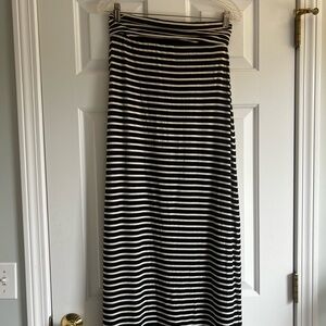 Black and White Striped Women's Skirt
